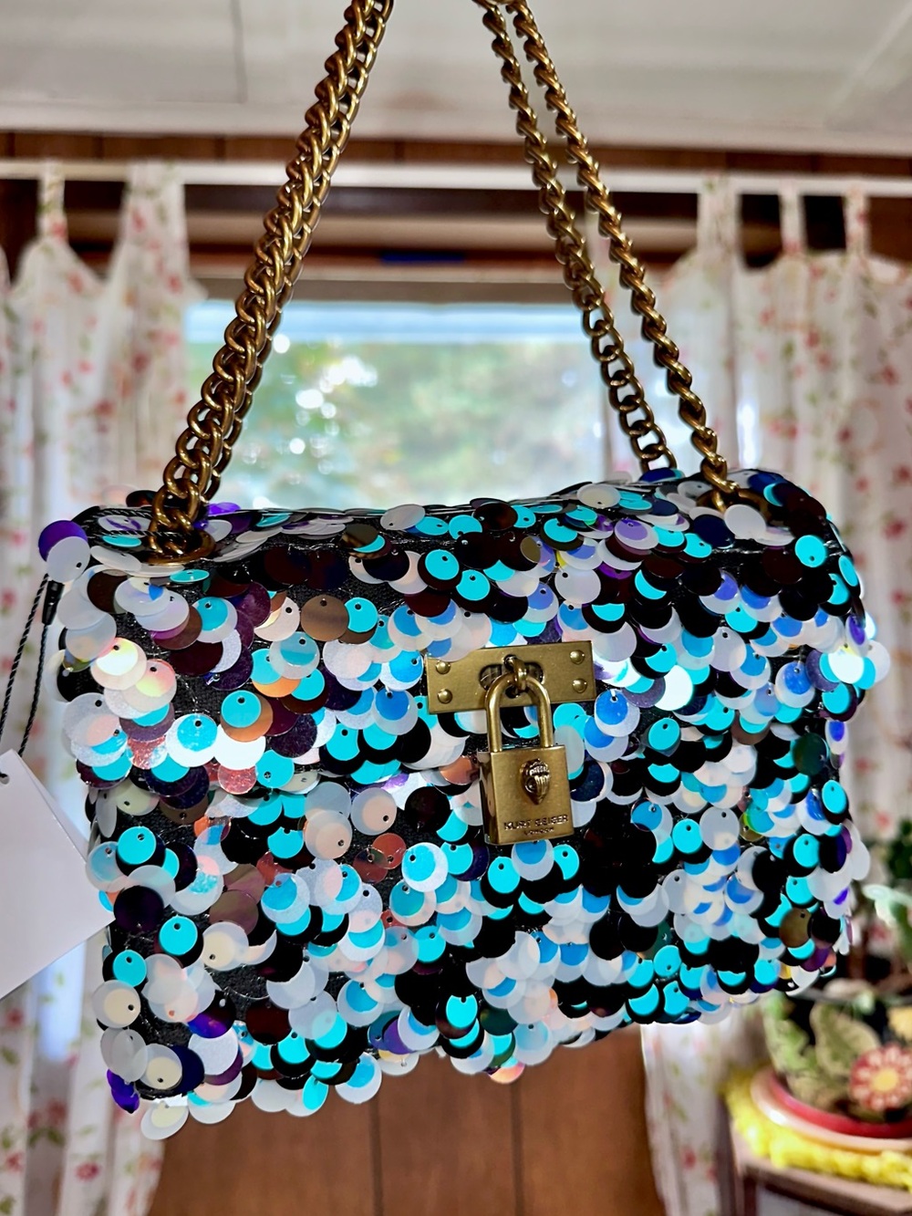 Kurt Geiger • The Brixton Iridescent Disc Sequin Crossbody Bag